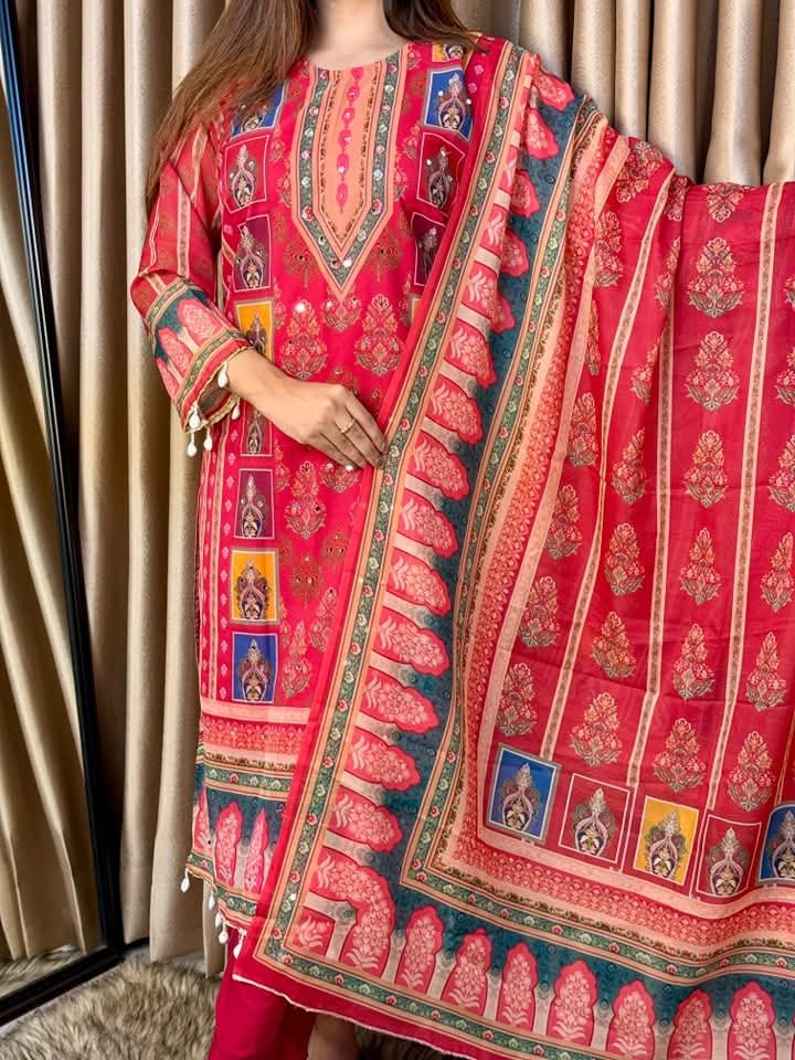 Georgette Readymade Three Piece-P0251