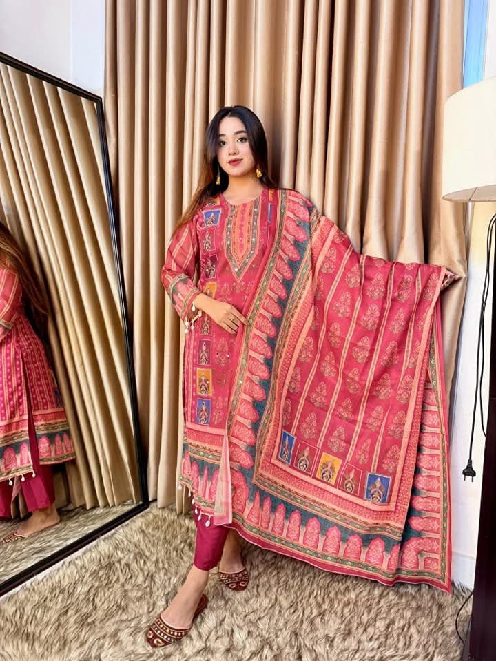 Georgette Readymade Three Piece-P0251